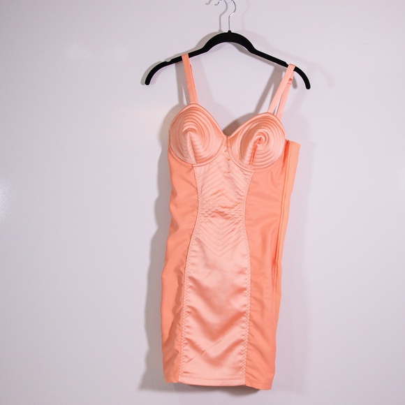 Jean Paul Gaultier Dresses & Skirts - Jean Paul Gaultier Iconic Cone Bra Satin Corset Lace Up Back Mini Dress Pink 2